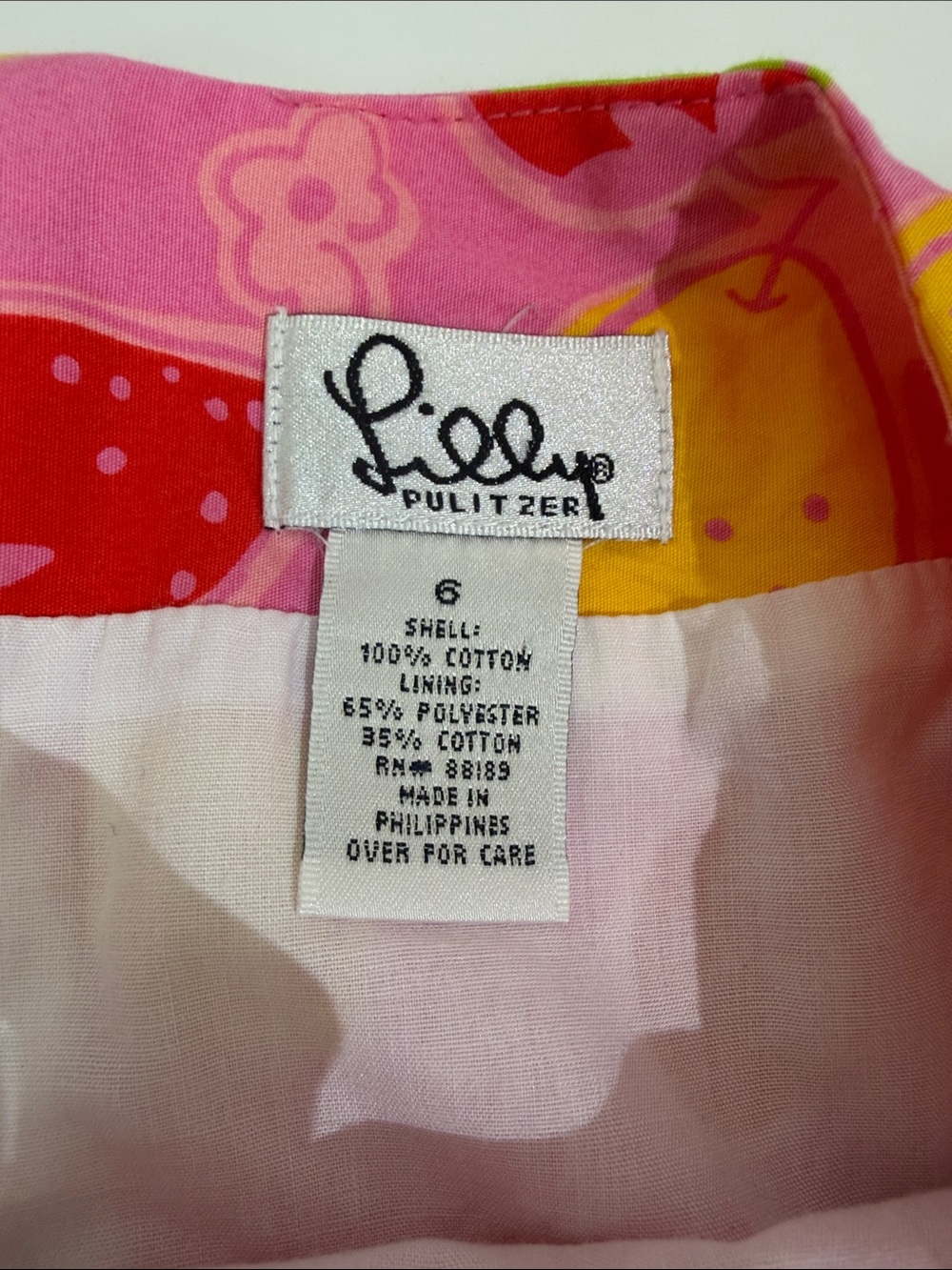 Vintage Lilly Pulitzer Skirt Size 6 Pink Colorful Fruit Print - Picture 3 of 8